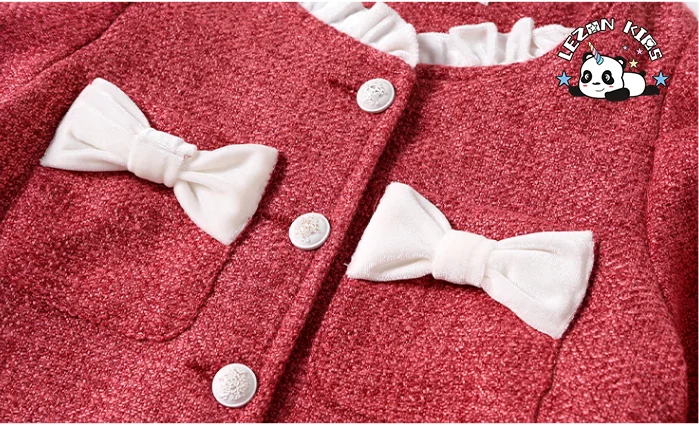 LEZONKIDS - Customized Designer Kids Wear Girls Two-piece Tweed Suit Coat & Skirt Girls Clothing Set
